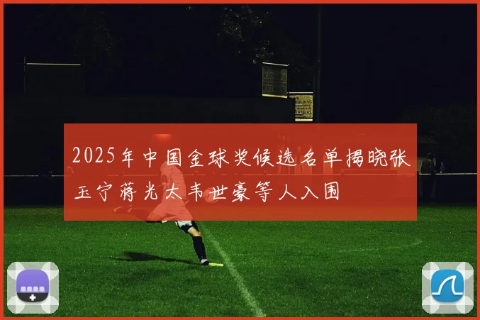 2025年中国金球奖候选名单揭晓张玉宁蒋光太韦世豪等人入围